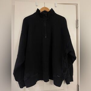 Aritzia Tna Cozy Fleece Boyfriend Quarter Zip Sweatshirt
